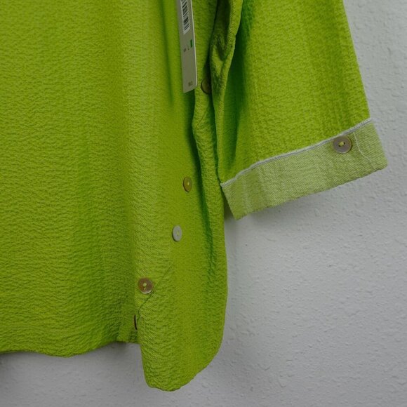 Ali Miles Tunic Top Women's Size L Green Colorful Boho Loose Fit Textured - Picture 4 of 10